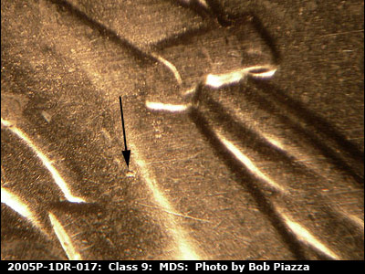 Die-stage B marker on 2005P•1DR•017 (2005 Doubled Die Reverse).