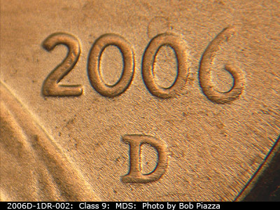 2006 Lincoln cent obverse, CopperCoins die 2006D•1DR•002.