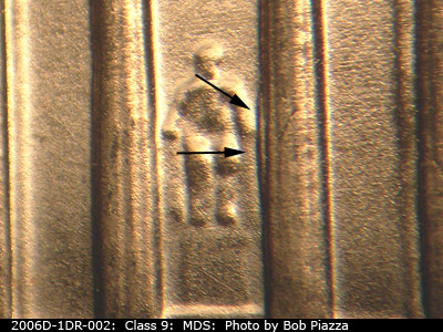 Die-stage B marker on 2006D•1DR•002 (2006 Doubled Die Reverse).