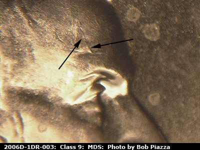 Die-stage B marker on 2006D•1DR•003 (2006 Doubled Die Reverse).