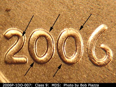 2006 Lincoln cent obverse, CopperCoins die 2006P•1DO•007.