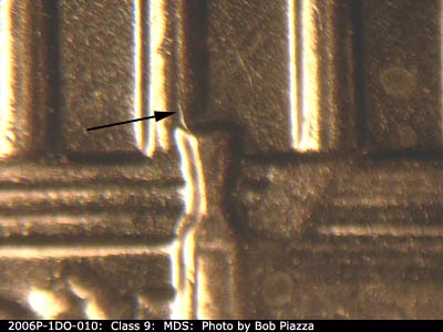Die-stage B marker on 2006P•1DO•010 (2006 Doubled Die Obverse).