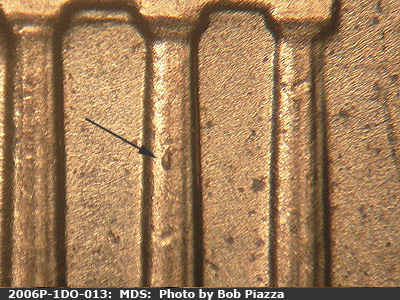 Die-stage B marker on 2006P•1DO•013 (2006 Doubled Die Obverse).