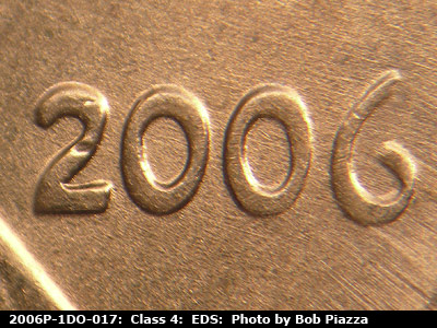 Die-stage A marker on 2006P•1DO•017 (2006 Doubled Die Obverse).