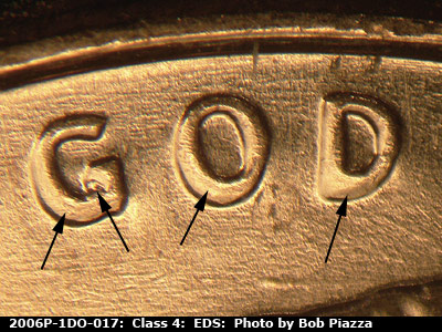 Die-stage A marker on 2006P•1DO•017 (2006 Doubled Die Obverse).