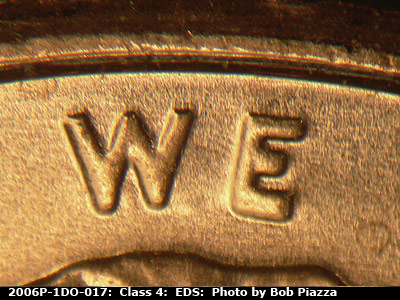 Die-stage A marker on 2006P•1DO•017 (2006 Doubled Die Obverse).