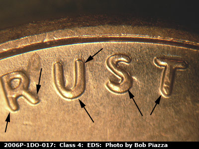 Die-stage A marker on 2006P•1DO•017 (2006 Doubled Die Obverse).