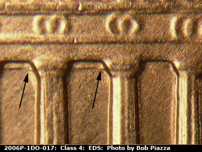 Die-stage A marker on 2006P•1DO•017 (2006 Doubled Die Obverse).