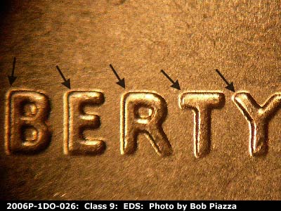 Die-stage A marker on 2006P•1DO•026 (2006 Doubled Die Obverse).
