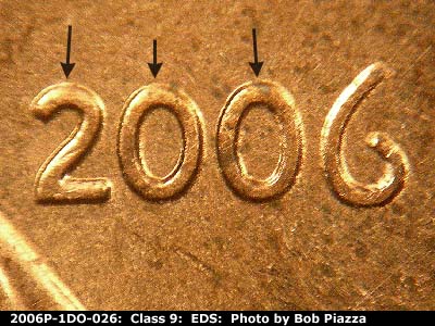 Die-stage A marker on 2006P•1DO•026 (2006 Doubled Die Obverse).