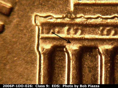 Die-stage A marker on 2006P•1DO•026 (2006 Doubled Die Obverse).