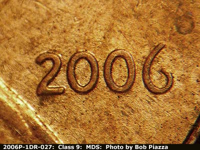 Die-stage B marker on 2006P•1DR•027 (2006 Doubled Die Reverse).