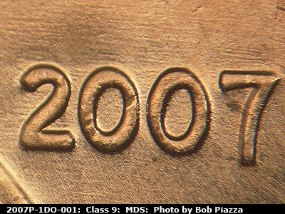 2007 Lincoln cent obverse, CopperCoins die 2007P•1DO•001.