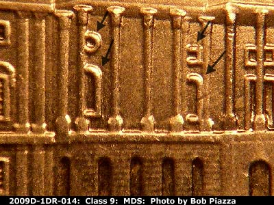 2009 Lincoln cent obverse, CopperCoins die 2009D•1DR•014.