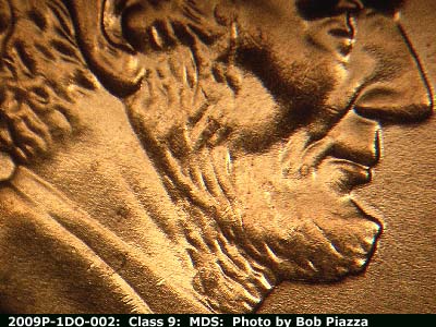 Die-stage B marker on 2009P•1DO•002 (2009 Doubled Die Obverse).