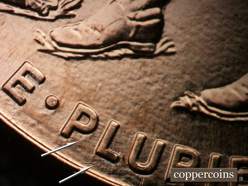 Die-stage C marker on 2009P•1DO•002 (2009 Doubled Die Obverse).