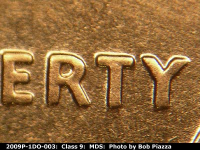 2009 Lincoln cent obverse, CopperCoins die 2009P•1DO•003.
