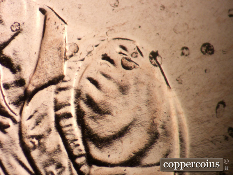 Die-stage B marker on 2009P•1DO•011 (2009 Doubled Die Obverse).