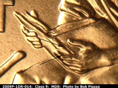 2009 Lincoln cent obverse, CopperCoins die 2009P•1DR•014.