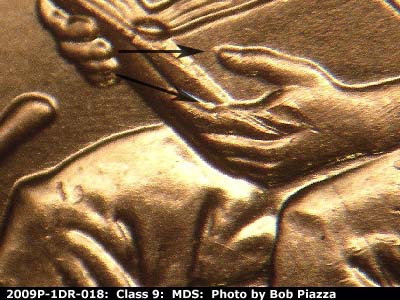 2009 Lincoln cent obverse, CopperCoins die 2009P•1DR•018.