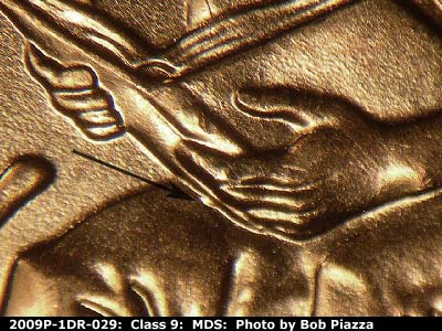 2009 Lincoln cent obverse, CopperCoins die 2009P•1DR•029.