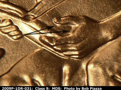 2009 Lincoln cent obverse, CopperCoins die 2009P•1DR•031.