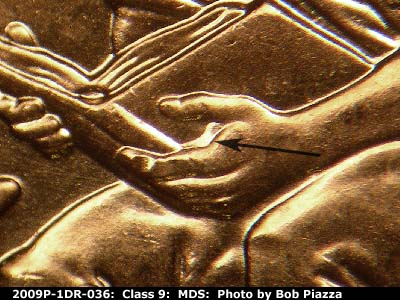 2009 Lincoln cent obverse, CopperCoins die 2009P•1DR•036.