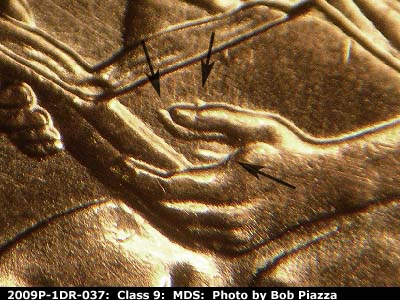 2009 Lincoln cent obverse, CopperCoins die 2009P•1DR•037.