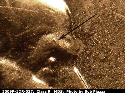 Die-stage B marker on 2009P•1DR•037 (2009 Doubled Die Reverse).