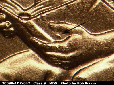 2009 Lincoln cent obverse, CopperCoins die 2009P•1DR•042.