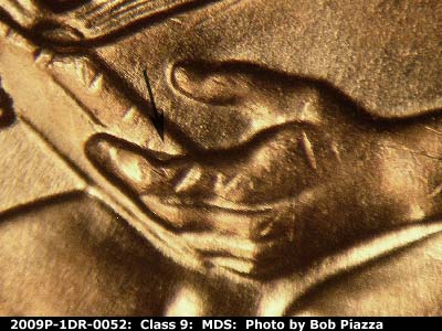 2009 Lincoln cent obverse, CopperCoins die 2009P•1DR•052.