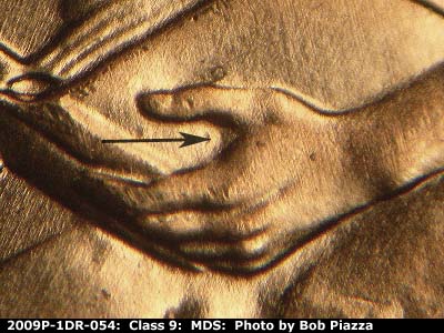 2009 Lincoln cent obverse, CopperCoins die 2009P•1DR•054.