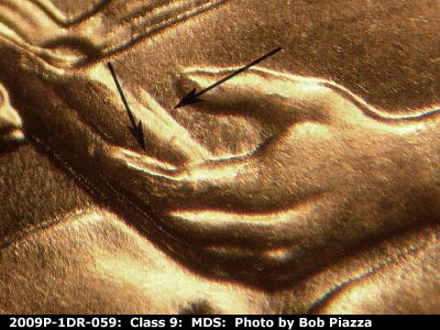 2009 Lincoln cent obverse, CopperCoins die 2009P•1DR•059.