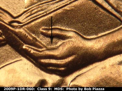 2009 Lincoln cent obverse, CopperCoins die 2009P•1DR•060.