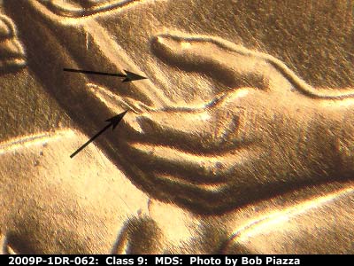 2009 Lincoln cent obverse, CopperCoins die 2009P•1DR•062.
