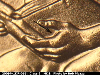 2009 Lincoln cent obverse, CopperCoins die 2009P•1DR•065.
