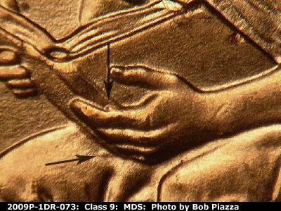 2009 Lincoln cent obverse, CopperCoins die 2009P•1DR•073.