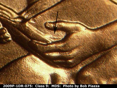 2009 Lincoln cent obverse, CopperCoins die 2009P•1DR•075.