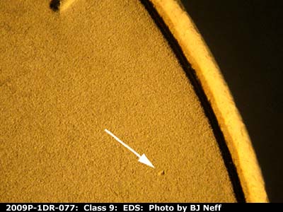 Die-stage A marker on 2009P•1DR•077 (2009 Doubled Die Reverse).