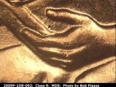 2009 Lincoln cent obverse, CopperCoins die 2009P•1DR•092.