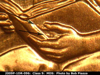 2009 Lincoln cent obverse, CopperCoins die 2009P•1DR•096.