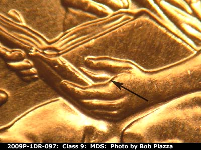 2009 Lincoln cent obverse, CopperCoins die 2009P•1DR•097.