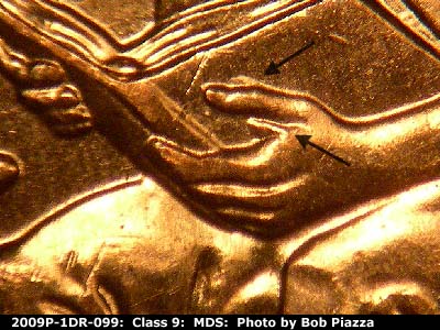 2009 Lincoln cent obverse, CopperCoins die 2009P•1DR•099.