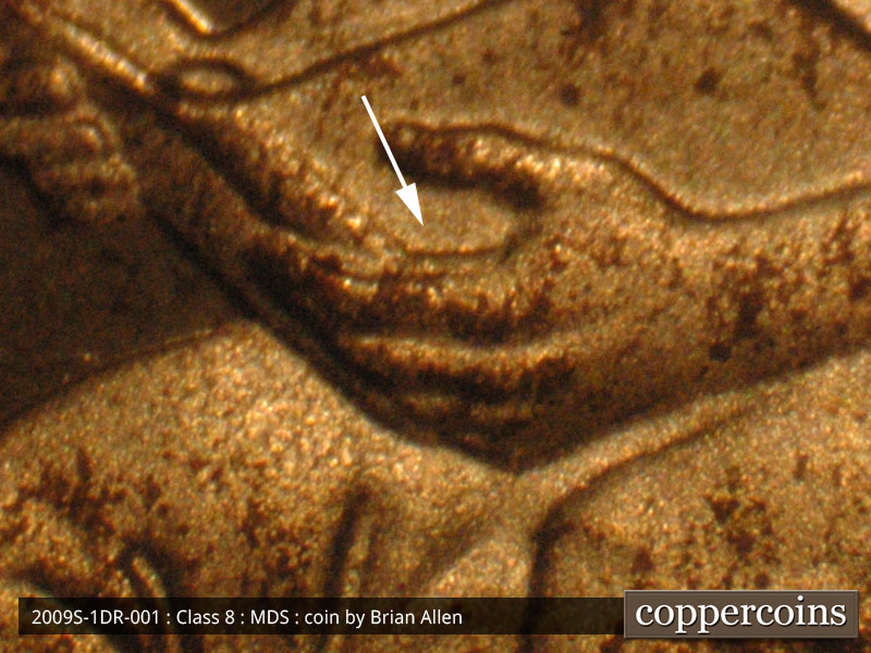 2009 Lincoln cent obverse proof, CopperCoins die 2009S•1DR•001P.