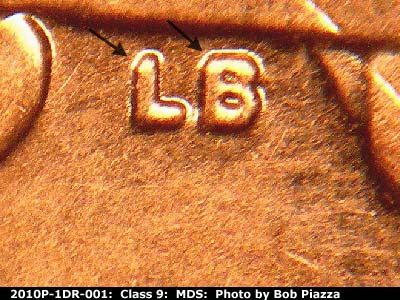 2010 Lincoln cent obverse, CopperCoins die 2010P•1DR•001.