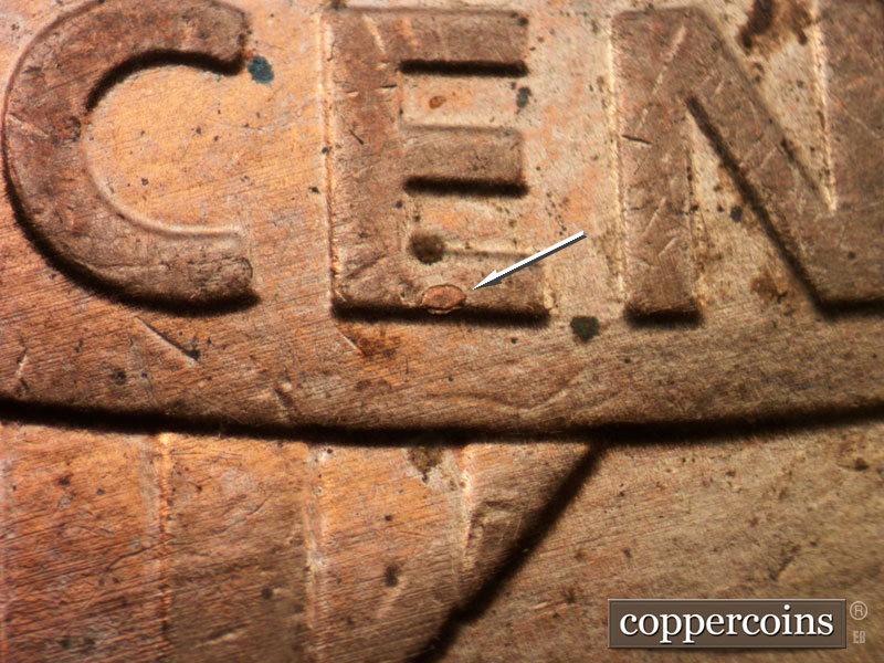 Die-stage B marker on 2011P•1DO•004 (2011 Doubled Die Obverse).