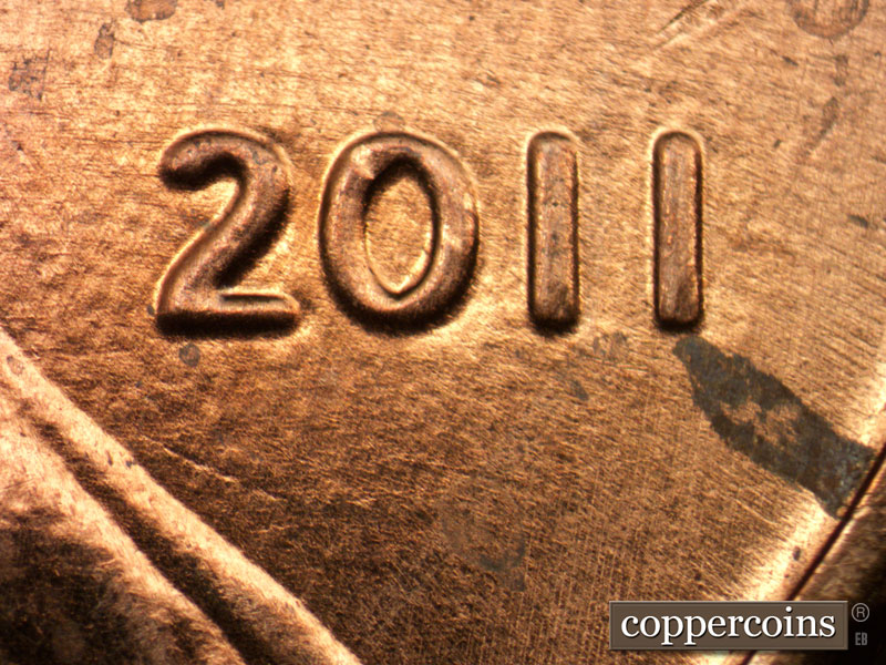 2011 Lincoln cent obverse, CopperCoins die 2011P•1DO•006.
