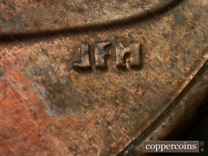 Die-stage A marker on 2011P•1DR•002 (2011 Doubled Die Reverse).