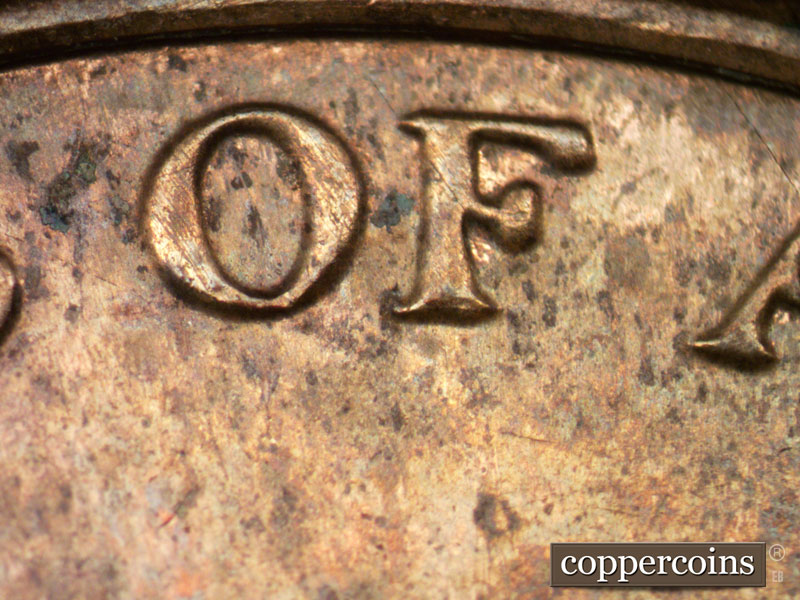 Die-stage A marker on 2011P•1DR•002 (2011 Doubled Die Reverse).