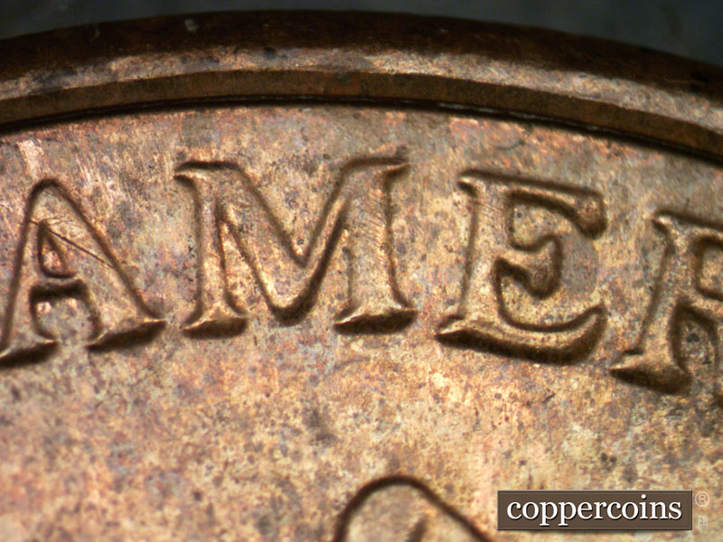 Die-stage A marker on 2011P•1DR•002 (2011 Doubled Die Reverse).